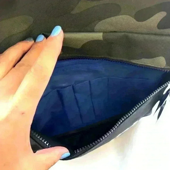 NWT Champion Manuscript Green Grid Camouflage Laptop Large Unisex Backpack - Picture 5 of 13